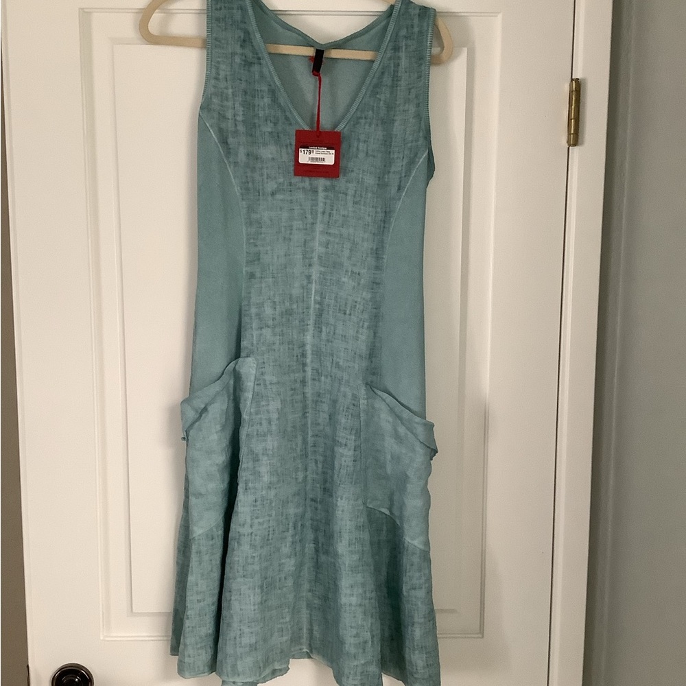 Inizo Linen Seafoam Dress - M - $179 - NWT!